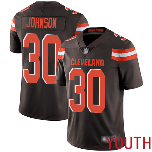 Cleveland Browns D Ernest Johnson Youth Brown Limited Jersey #30 NFL Football Home Vapor Untouchable->youth nfl jersey->Youth Jersey